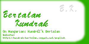 bertalan kundrak business card